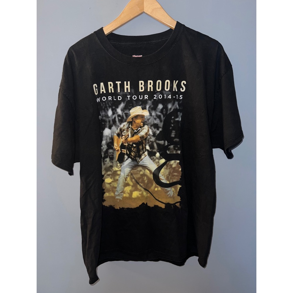 Garth Brooks World Tour 2014-15 Concert Graphic T-Shirt‎ Black XL Hanes Beefy-T